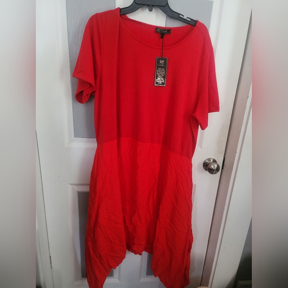 DG2 by Diane Gilman Sharkbite-Hem Combo Dress